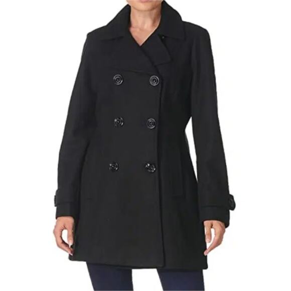 Ann Klein Wool Pea Coat Blazer Small Jacket - Picture 1 of 6